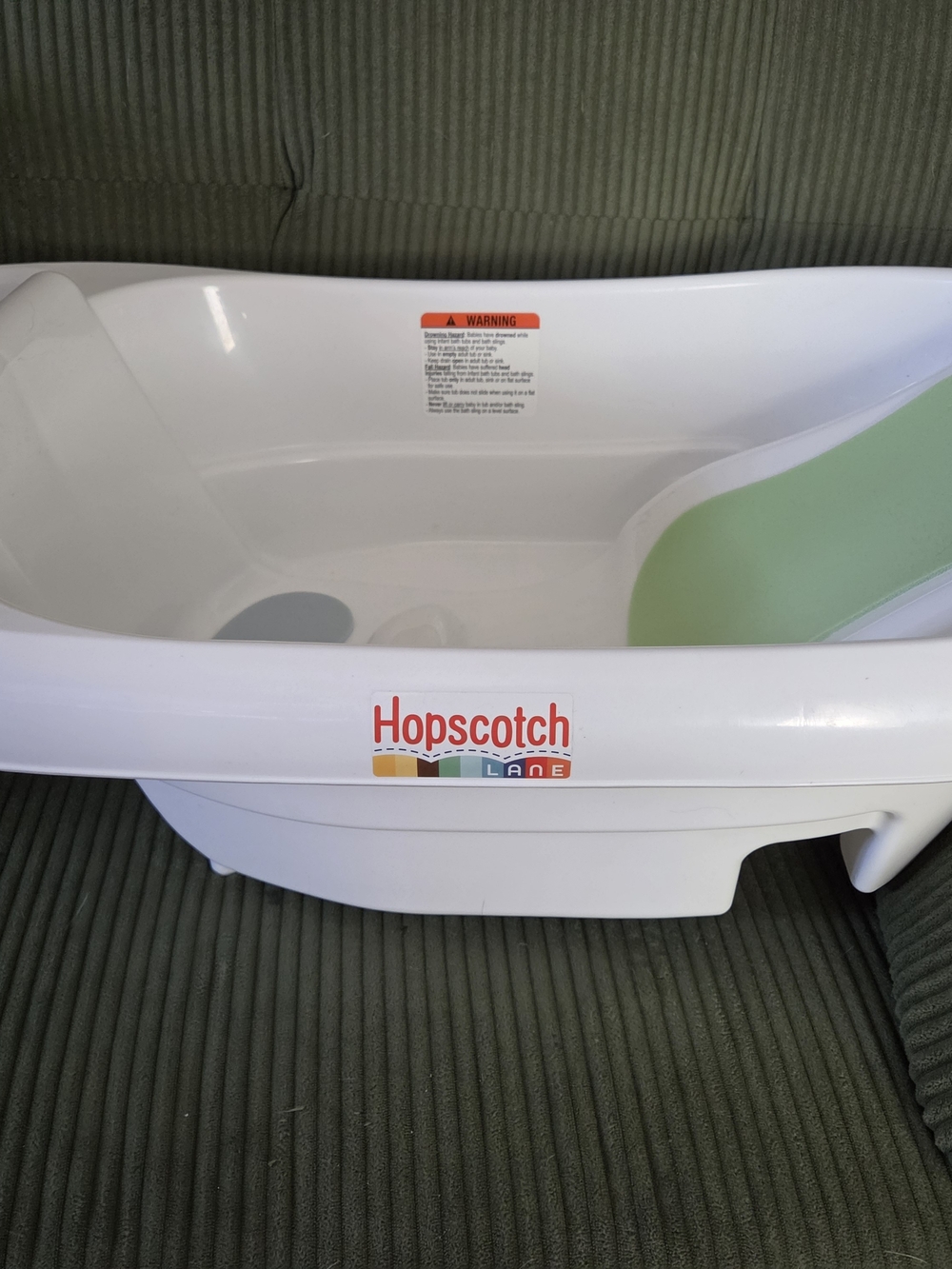 Baby Bath Tub with Green and Blue Comfort Pads - Kids Bath - Picture 2 of 3